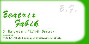 beatrix fabik business card